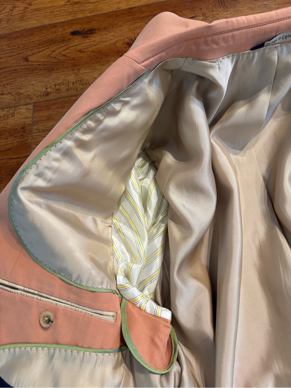 Alan Flusser Pink Silk Blend Sport Coat Blazer 42R Salmon Coastal - Picture 13 of 16